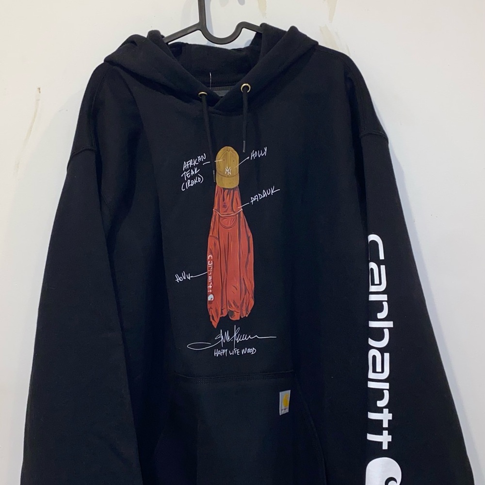 Carhartt Black Hoodie with Graphic Design from artist